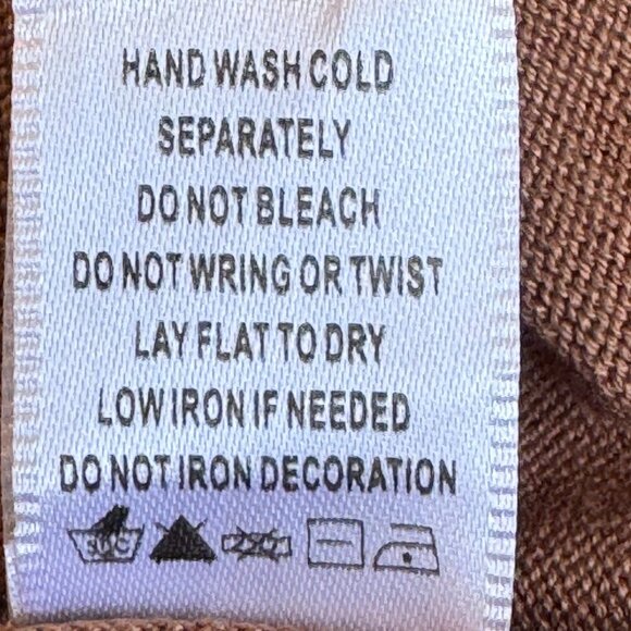 Coldwater Creek Beaded Top Washable Silk Sleeveless Chestnut Brown  Size  XL - Picture 6 of 6